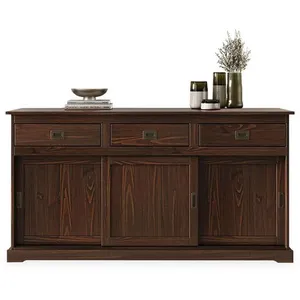 IDIMEX Buffet salle à manger savona l 160 cm en bois massif - coloris noyer pas cher