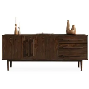 IDIMEX Buffet tecca l 170 cm 2 portes 3 tiroirs en bois massif - color...