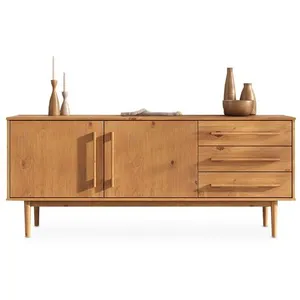 IDIMEX Buffet tecca l 170 cm 2 portes 3 tiroirs en bois massif - color...
