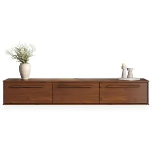 IDIMEX Meuble tv suspendu tecca l 180 cm 3 portes en bois massif - col...