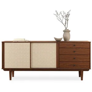 IDIMEX Buffet simona l 175 cm en bois massif - coloris châtaignier pas cher
