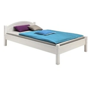 Idimex Lit en pin massif MARIE 90x200 cm lit simple pour enfant avec tête de lit, lasuré blanc
