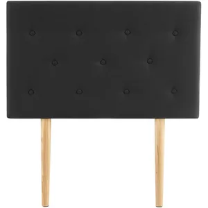 IDIMEX Tête de lit maveli 90 capitonnée, en tissu rembourré, pieds en bois, design élégant, pour lits 90 cm, noir