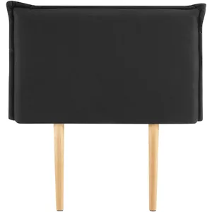 Idimex Tête de lit NERINA 90 rembourrée, En tissu polyester pour lit 90 cm, Sur pieds en bois, Noir pas cher