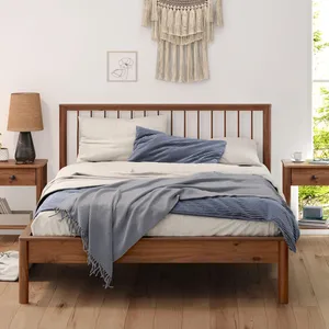 Idimex Lit 140 x 200 avec sommier apoana en bois massif - Coloris châtaignier pas cher
