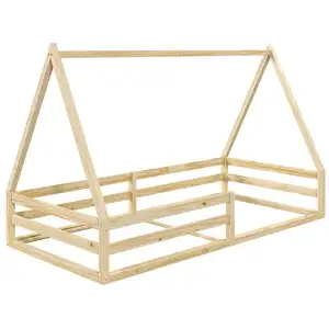 Comparateur de prix : Idimex Lit cabane enfant Montessori au sol en bois coloris naturel 90 x 190