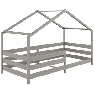 Comparateur de prix : Idimex - Lit cabane rena 90 x 190 cm, en pin massif lasuré gris