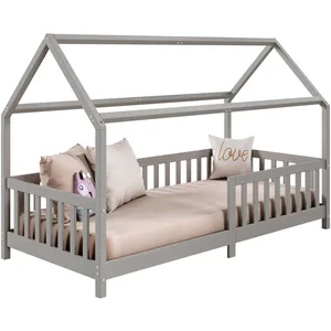 Comparateur de prix : Idimex - Lit cabane nina 90 x 190 cm, en pin massif lasuré gris