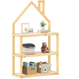 Comparateur de prix : IDIMEX Étagère enfant lenise en pin massif, meuble rangement chambre enfant en forme de maison en bois lasuré blancnaturel