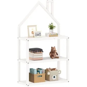 Idimex Étagère enfant en forme de maison en bois massif, blanc