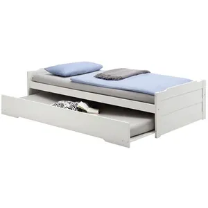 Comparateur de prix : Idimex Lit gigogne LORENA 1 personne tiroir lit fonctionnel 90 x 200 cm pin massif lasuré blanc
