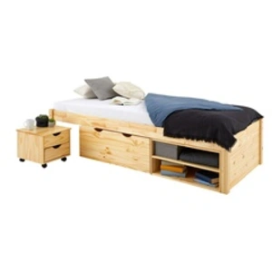 Idimex Lit fonctionnel SABRINA 90x190 cm, en pin massif naturel pas cher