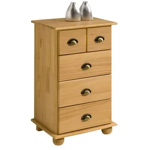 Idimex Commode COLMAR chiffonnier apothicaire rangement avec 4 tiroirs en pin massif finition teintée/cirée