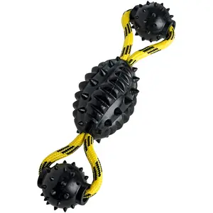 Jouet HUNTER Spike Ball avec corde pour chien - L 30 x 7 cm de diamètre pas cher