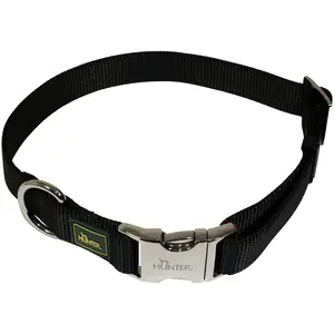 Hunter - Collier Vario Basic aluminium refermable L 45-65 cm noir cou pas cher