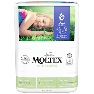 Moltex Pure & Nature XL Size 6 couches ÉCO à usage unique 13-18 kg 21 pcs pas cher