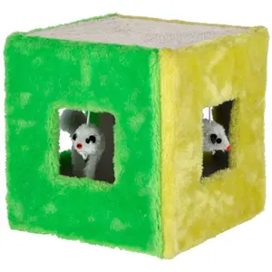 Kerbl Pet Jouet en sisal pour Chat Vert/Jaune, 20X20X20cm