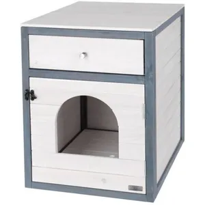 Comparateur de prix : Kerbl Armoire À Litière Pour Chat Ida 45x58x60 Cm Blanc Et Bleu Kerbl
