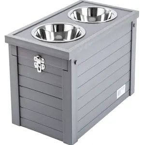 Comparateur de prix : Bar à alimentation pour chien Kerbl Eco - gris/marron - 2x1,2 L