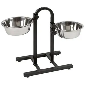 Kerbl Mangeoires d'animaux de compagnie et support réglable 52 cm Noir pas cher
