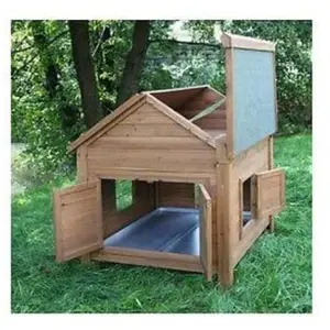 KERBL Abri bois pour poules et lapins - 105x100x108cm pas cher
