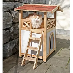 Comparateur de prix : KERBL Maisonnette Tyrol Alpin 93x55x76cm - Blanc - Pour chat