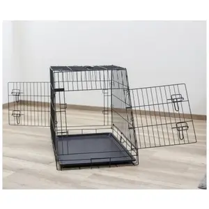Comparateur de prix : Kerbl Cage de transport métal pliante pour chiens et chats avec pan incliné