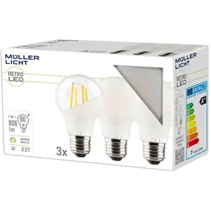 Müller-Licht Müller Licht ampoule LED E27 7W 827 matt 3er-Pack pas cher