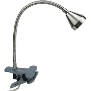 Busch Lampe à pince LED Mini, bras flexible, nickel, 3.000K pas cher