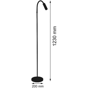 Busch Lampe sur pied LED Rocco, noir mat bras flex rougeVendu parluminaire