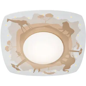Elobra Plafonnier LED Scandi Savanne, orange, 58 cm, bois pas cher
