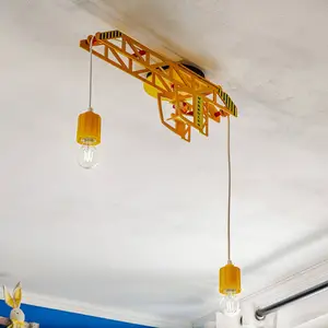 EEC A++, Elobra Plafonnier grue pivotante avec Bodo - Bois 2 ampoulesVendu parluminaire