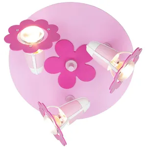 Plafonnier Elobra - 123720 - EEC A++, Plafonnier fleur - Bois 3 ampoules pas cher