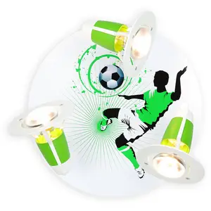 Elobra Plafonnier Football, 3 lampes, vert-blanc pas cher