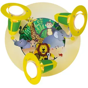 Elobra-Leuchten 127551 Plafonnier 3 lumières Motif Jungle/Fleurs Vert