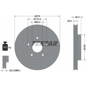 Disque de frein TEXTAR 92232703 avant, ventilé, 1 pièce pas cher