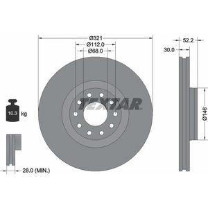 TEXTAR Disques de frein pour AUDI: S6, A6 (Ref: 92154703) pas cher