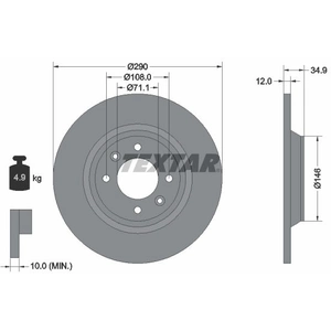 TEXTAR Disques de frein pour DS: DS4, DS5 & PEUGEOT: 3008, 308 & CITROËN: DS5, C4, DS4 (Ref: 92231303) pas cher