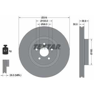 TEXTAR Disques de frein pour SUBARU: Forester, Legacy (Ref: 92236503) pas cher