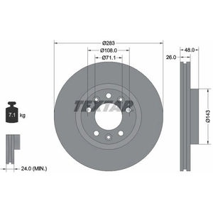Disque de frein TEXTAR 92232503 avant, ventilé, 1 pièce pas cher