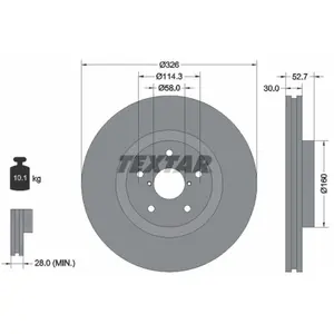 Disque de frein TEXTAR 92194303 avant, ventilé, 1 pièce pas cher