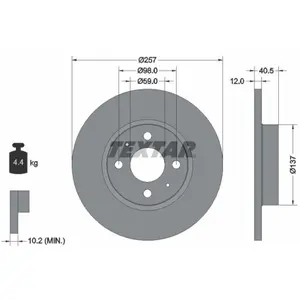 Disque de frein TEXTAR 92236703 avant, plein, 1 pièce pas cher