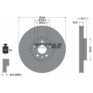 Disque de frein TEXTAR 92196303 avant, ventilé, 1 pièce