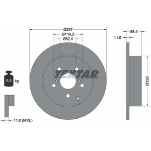TEXTAR Disques de frein pour TOYOTA: Verso (Ref: 92222500) pas cher