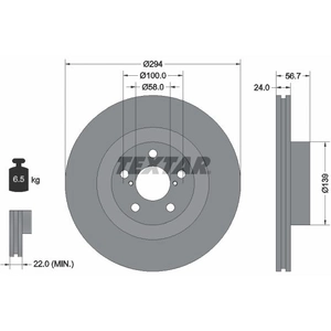 Disque de frein TEXTAR 92139500 avant, ventilé, 1 pièce pas cher