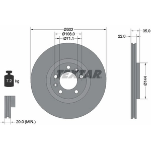 TEXTAR Disques de frein (Ref: 92197103) pas cher