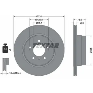 Disque de frein TEXTAR 92161103 arrière, ventilé, 1 pièce pas cher