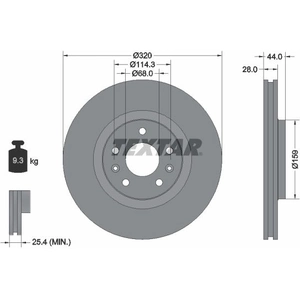 Disque de frein TEXTAR 92195403 avant, ventilé, 1 pièce pas cher