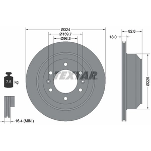Disque de frein TEXTAR 92203900 arrière, ventilé, 1 pièce