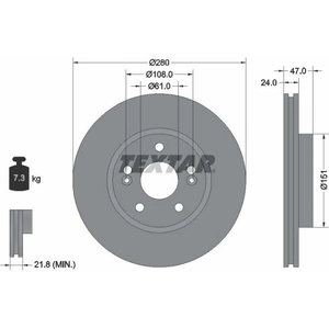 TEXTAR Disques de frein pour RENAULT: Laguna (Ref: 92118903) pas cher